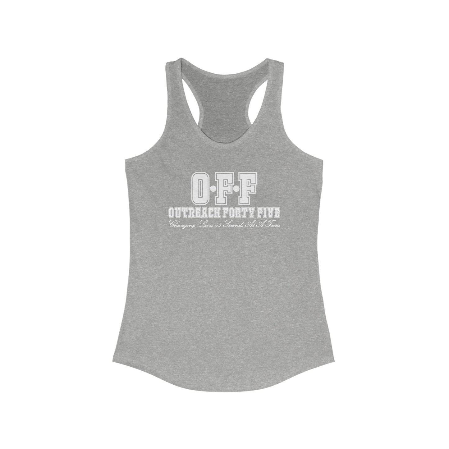 Outreach Forty Five, Inc "Badge" Women's Racerback Tank