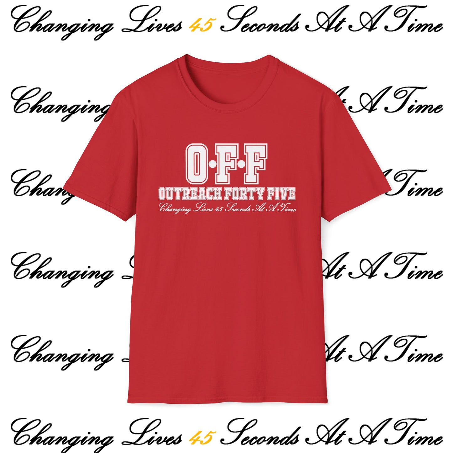 Outreach Forty Five, Inc. "Badge" Unisex Softstyle T-Shirt
