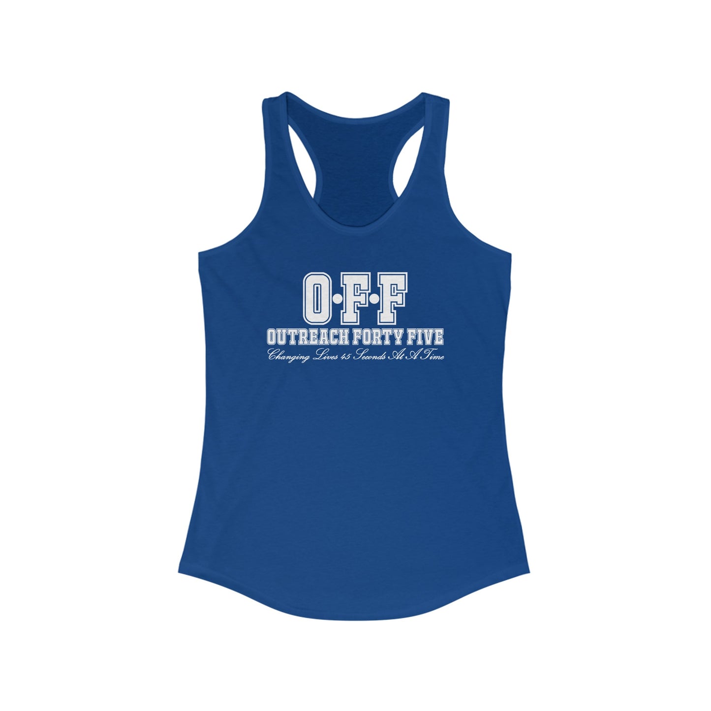 Outreach Forty Five, Inc "Badge" Women's Racerback Tank