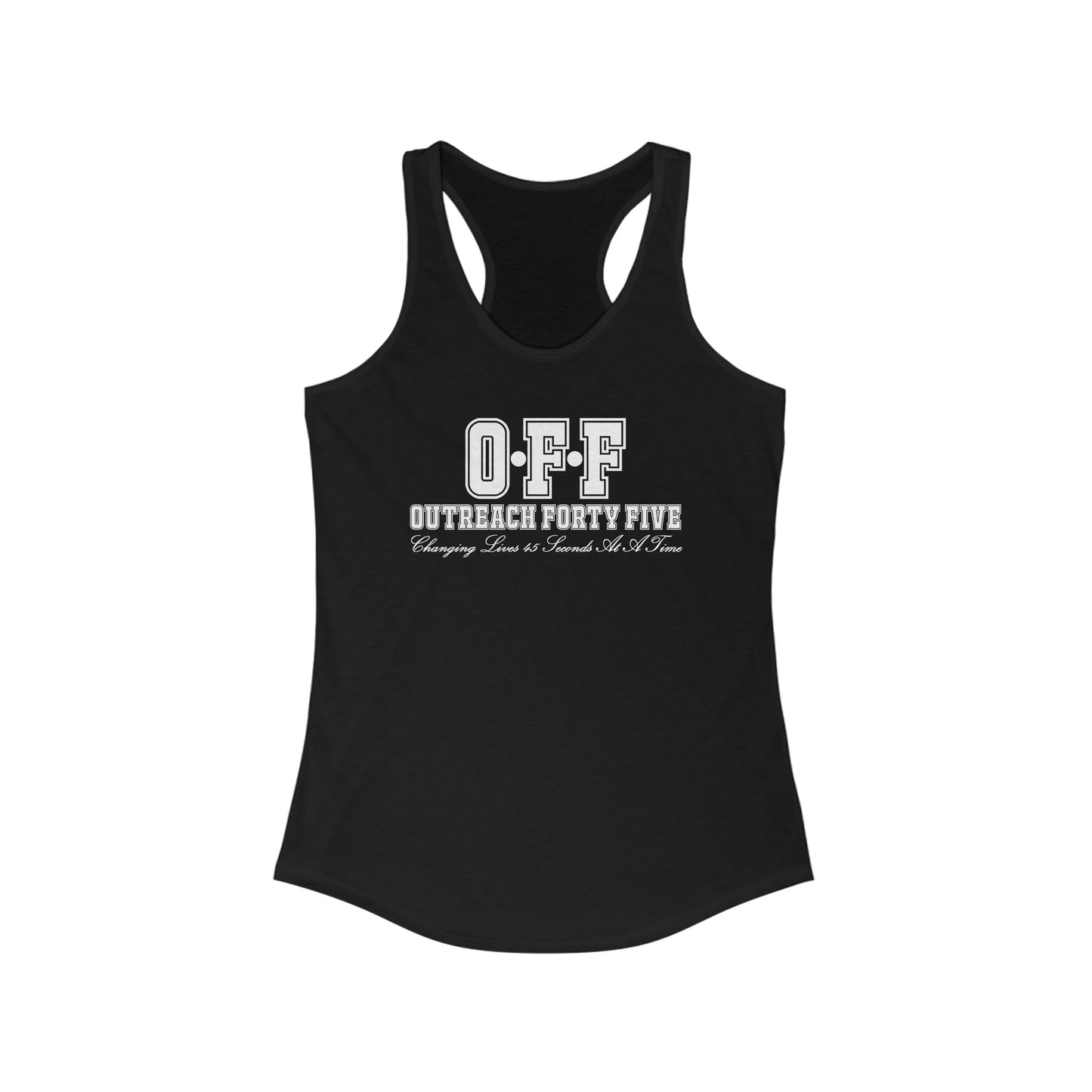 Outreach Forty Five, Inc "Badge" Women's Racerback Tank