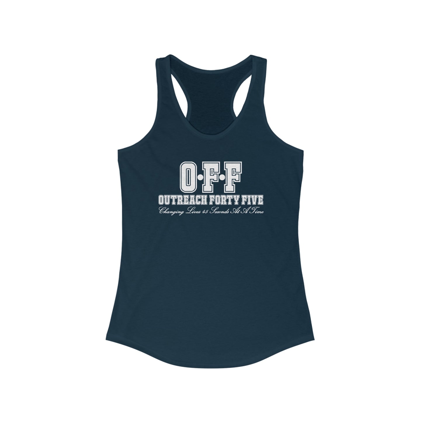 Outreach Forty Five, Inc "Badge" Women's Racerback Tank